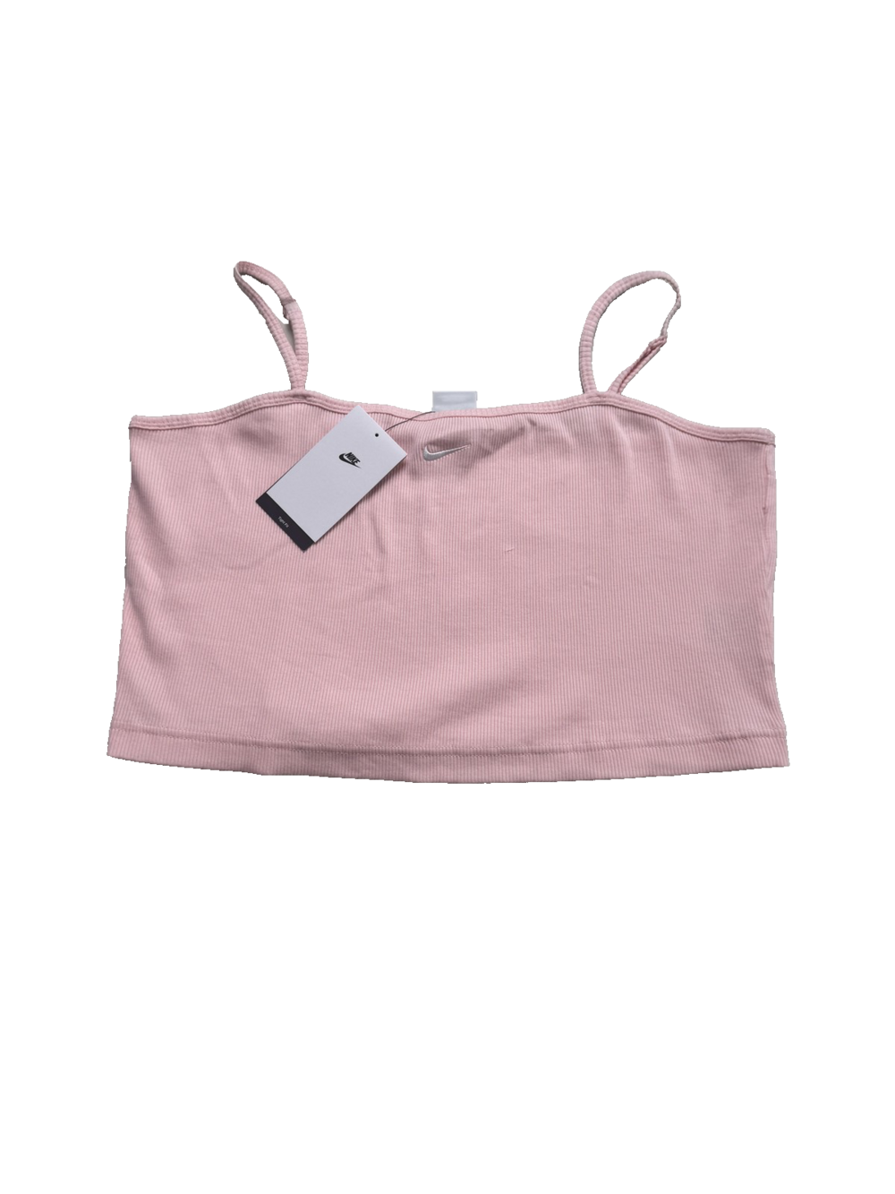 Nike Crop Tank Top Womens XL Pink Ribbed Swoosh DM6737-610 Adjustable Straps